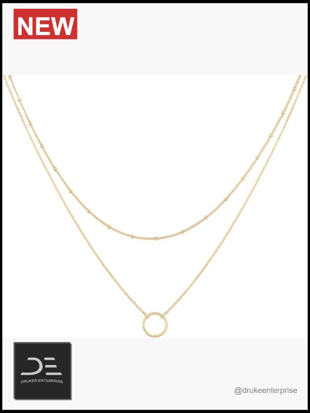 Layered Heart Necklace Pendant Handmade 18k Gold Plated Dainty Choker Arrow Bar